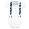 Little Treasure Baby Boys Cotton Bodysuit, Pant and Shoe 3pc Set, Whale Suspenders - 4 of 4
