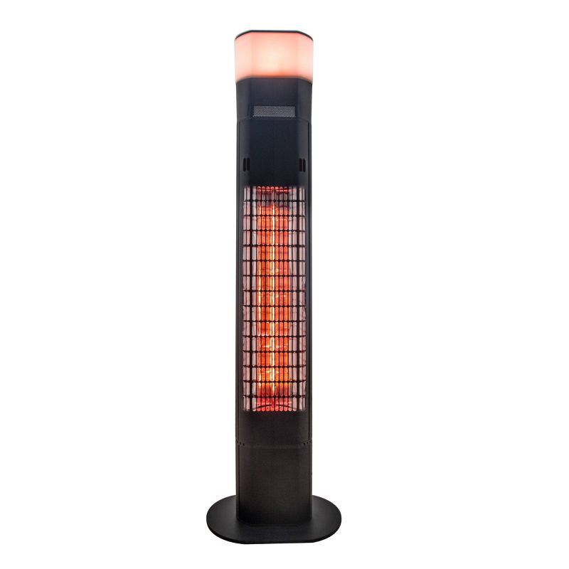 Freestanding Infrared Electric Outdoor Heater with Gold Tube &#38; Speaker - Black - EnerG+, 3 of 7