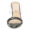 Allegra K Women's Snake Print Block Heel Snakeskin Heels Slide Sandals - 2 of 4