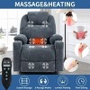 Heavy Duty Power Lift Recliner Chair with Lumbar Heat,8 Point Massage Recliner with Cup Holder,Blue Chenille Recliner for Living Room-Coolbibila - 2 of 4