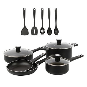 LunaLulink 13 Piece Nonstick Aluminum Alloy Cookware Set, Black - 1 of 3