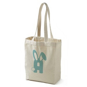 Bunny Monogram Canvas Tote Bags, Blue - 1 of 2