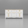 White & Gold 63” 12-Drawer Storage Sideboard Pine Wood Top Buffet Cabinet Storage Cabinet Dresser - 4 of 4