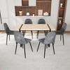 NicBex Dining Table Set for 6 Modern Dining Table with MDF Tabletop, Metal Frame and 6 Suede Chairs for Kitchen - 3 of 4