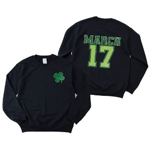 Simply Sage Market Women's Graphic Sweatshirt March Seventeenth Front And Back Design - 1 of 4