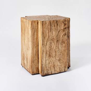 Indoor/Outdoor Faux Concrete Stump Accent Table Brown - Threshold™ designed with Studio McGee