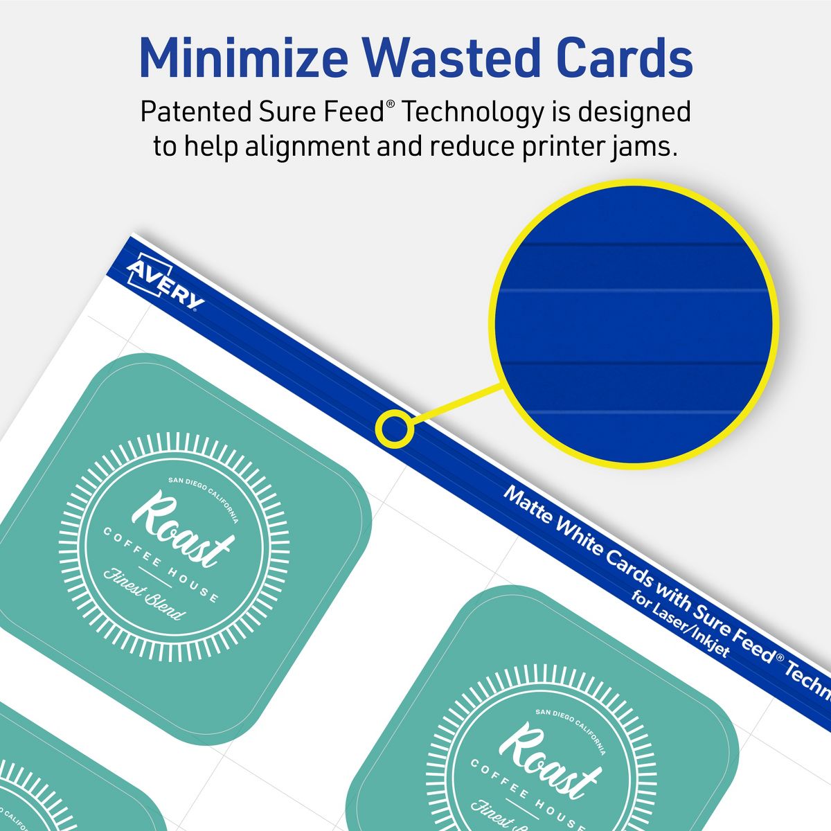 Avery Matte White Square Cards, 2" x 2" Square Rounded Corners - thumbnail 4
