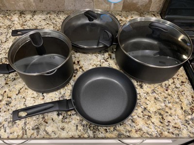 Farberware Power Base Nonstick Cookware/Pots and Pan Set, 12 Piece - Matte  Black