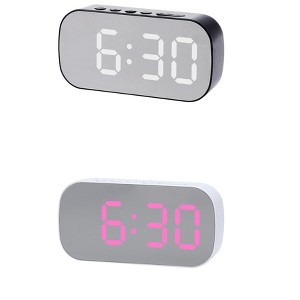REGALWOVEN 2 Pcs Plastic Digital Corded Adjustable Electric Alarm Clock 5.1 x 2.6 x 1.4 inches - 1 of 4