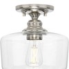 Progress Lighting, Aiken Collection, 1-Light Flush Mount, Brushed Nickel, Clear Glass Shade - 4 of 4