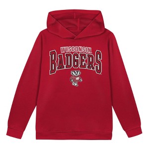 NCAA Wisconsin Badgers Toddler Boys' Poly Hooded Sweatshirt - 1 of 1