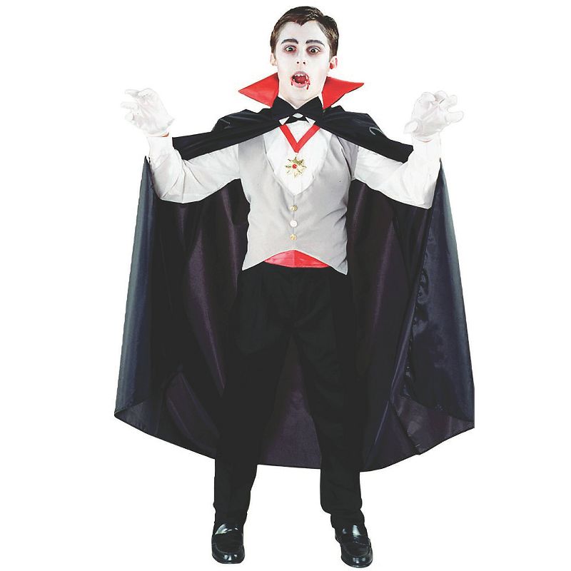 Fun World Boys' Classic Vampire Costume - Size 6-12 - Black, 1 of 2
