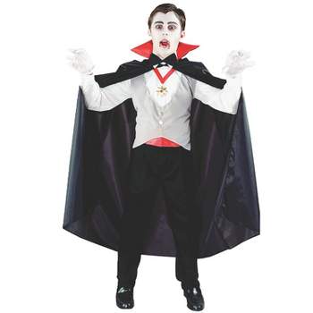 Fun World Boys' Classic Vampire Costume - Size 6-12 - Black