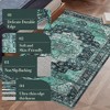 Vintage Area Rug Washable Medallion Floor Mats, Non-Slip Oriental Distressed Accent Rug, Non-Shedding Low Pile Indoor Carpet, Easy Cleaning - 4 of 4