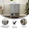 Taylor & Logan 24" Vivien Bathroom Vanity Gray: Stoneware Surface, Wood Frame, Drop-In Sink - 2 of 4
