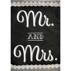 Briarwood Lane Mr. & Mrs. Wedding Burlap Garden Flag Wedding Day Celebration 18" x 12.5" - 1 of 4