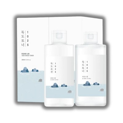 Round Lab 1025 Dokdu Toner + Lotion Duo | Experience enhanced moisture retention with long-lasting hydration rich with minerals - (6.76 oz)