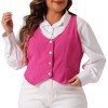 Agnes Orinda Women's Plus Size Fashion Retro Sleeveless Button-Up Jean Denim Vests - 2 of 4