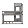 PAGED Wooden Housebed Bunk Bed Loft Bed, Twin over Twin Bed Frame with Window, Shelves, Ladder and Guardrail for Kids, Teens - 4 of 4