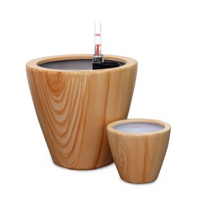 Okak Vertical ABS Planter Pots with Holes Orchid & Succulent Planters for Indoor/Outdoor, 2 Pack(S+M),4 Colors - 1 of 4