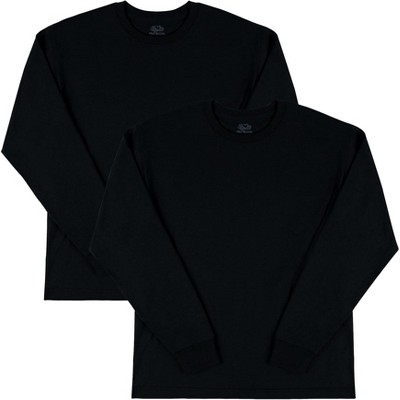 Fruit Of The Loom Men's Size Big Eversoft Cotton Short Sleeve T Shirts, Breathable & Moisture Wicking With Odor Control, Black Ink, Medium Tall