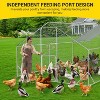 Large Metal Chicken Coop, 6.5'L x 9.8'W x 6.5'H Walk in Poultry Cage Chicken Run Pen, Chicken Runs for Yard with Cover and Double Door - 2 of 4