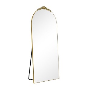 PexFix Wood Frame Arched Floor Mirror, Bedroom Living Room Wall Mirror - 1 of 4