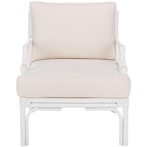 Kazumi Accent Chair W/ Cushion - ACH6508A - White/White - Safavieh - 1 of 4