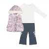 Little Lass Toddler Girls' 3 Piece Puffer Vest Set - 2 of 3