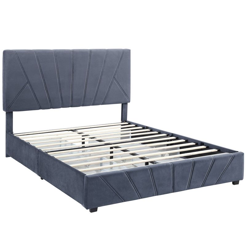 Laporte Upholstered Bed with 4 Side Drawers - miBasics, 1 of 18