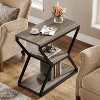 3-Tier End Side Table, Small Industrial Side Table with Storage Shelves for Living Room, Wood Accent Bedside Nightstand with Metal Frame - 4 of 4