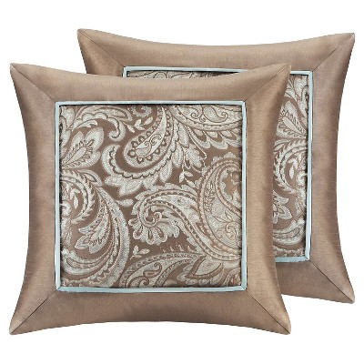 2pk Valerie Jacquard Square Throw Pillow Blue