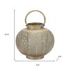 HomeRoots 9" Bronze And Green Distressed Lattice Metal Tabletop Lantern Candle Holder - 3 of 4