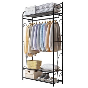Artloge Extra Large Metal Clothes Rack Rail Dress Hanging Garment Organiser Closet Storage Portable Stand With 3 Tier Shelves for Home Bedroom - 1 of 4