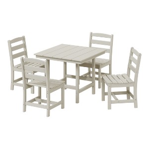 WestinTrends Ashore 5-Piece HDPE Outdoor Square Patio Dining Table Set with Armless Side Chairs - 1 of 4