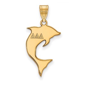 Black Bow Jewelry 14k Yellow Gold Plated Sterling Silver Delta Delta Delta Greek Life Medium Pendant - 1 of 3