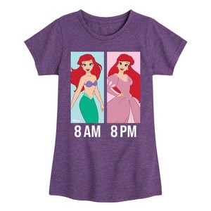 Girls' - Disney Princess - Ariel Day and Night Wear Fitted Short Sleeve Graphic T-Shirt - 1 of 4