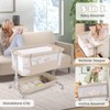 Infans Baby Bassinet Bedside Sleeper, Portable Crib with Wheels, 6 Adjustable Heights, Storage, Bed Side Bassinet for Infant Newborn, Beige - 3 of 4