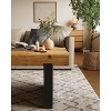 Tribesigns 47.2"Solid Wood Coffee Table, Black and Wood Two-Tone Modern Rectangle Coffee Table, Living Room Table for Bedroom, Rustic Natural - 4 of 4