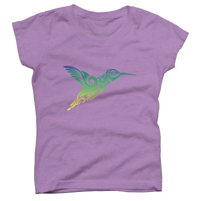 Girl's Design By Humans Hummingbird Ornamental By alitsuarnegara T-Shirt