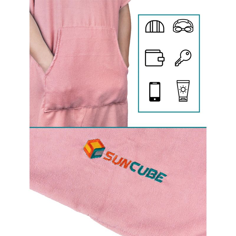 SUN CUBE Surf Beach Towel Changing Robe with Hood, Quick Dry Microfiber Wetsuit Changing Towel with Pocket for Surfing Men Women, 2 of 9