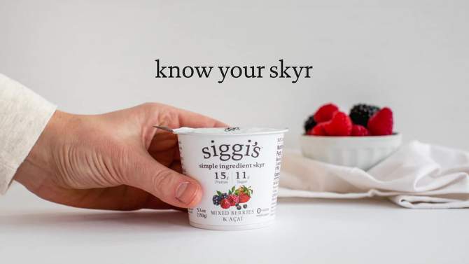 Siggi&#39;s 4% Whole Milk Strawberry Rhubarb Icelandic-Style Skyr Yogurt - 4.4oz, 2 of 6, play video