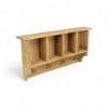 HomeRoots 30" Natural Wood Four Hook Wall Mount Coat Rack - 4 of 4