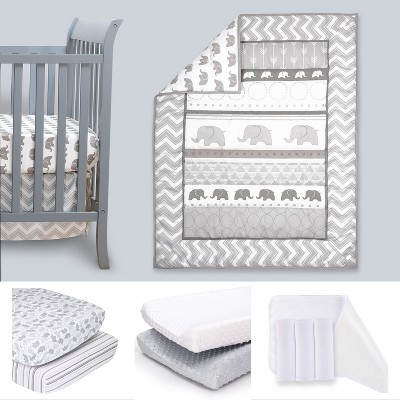 The Peanutshell Meadow Crib Bedding Set, 2 Pk Sheets, 2pk Changing Pad