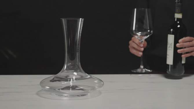 Viski Reserve Crystal Wine Decanter Glass Wine Saver Carafe - Holds 1 Standard 25 Oz Bottle 65oz, 2 of 9, play video