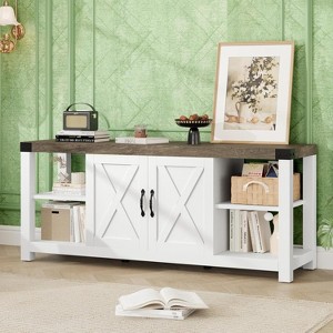 60 Inch X-Shape TV Stand for 65" TVs - Eco-Friendly P2 Media Console with Adjustable Shelves, Modern Entertainment Center for Living Room & Bedroom - 1 of 4