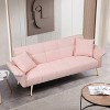 70.1 "futon sofa bed, convertible double sofa bed with folding armrests for living rooms and small Spaces - 2 of 4