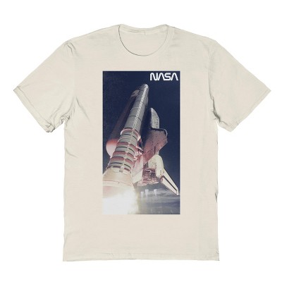 NASA Men's Shuttle Launch Short Sleeve Graphic Cotton T-Shirt