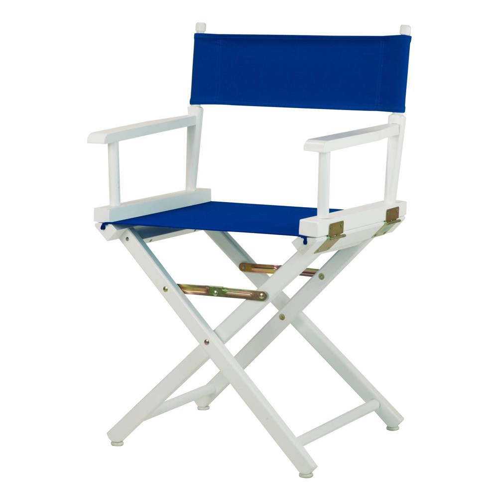 Photos - Chair Director's  - White Frame, Blue Canvas Royal Blue