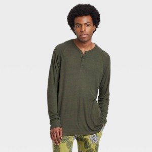 Hanes Premium Men's Henley Pajama Shirt - 1 of 4